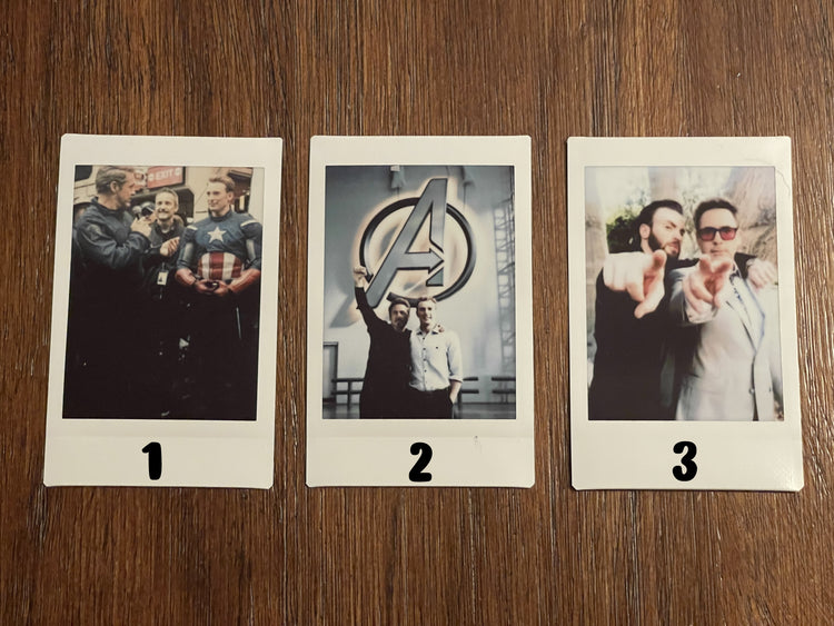 Chris Evans and Robert Downey Jr. Polaroids